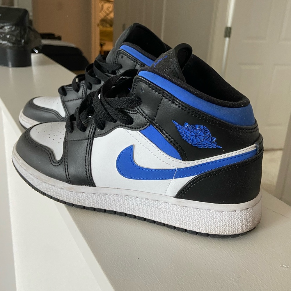 Nike Jordan 1 Mid White Black Racer Blue